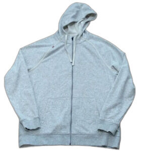 Rhone Men's Full Zip WHOOPS Sweatshirt Hoodie, Light Heather Gray, Size XL
